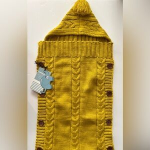Newborn Hooded Swaddle Blanket Knit Sleeping Bag
